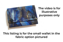 Load image into Gallery viewer, Blue fabric minimalist wallet - small card and cash wallet for women
