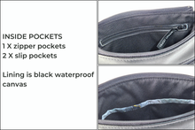 Load image into Gallery viewer, Gray black gold marble print vegan faux leather small crossbody bag
