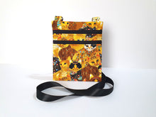 Load image into Gallery viewer, Small crossbody bag - cat print fabric zipper phone bag cat lover gift
