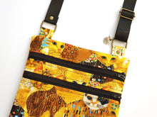 Load image into Gallery viewer, Small crossbody bag - cat print fabric zipper phone bag cat lover gift
