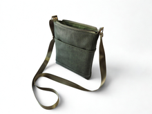 Load image into Gallery viewer, Olive green vegan leather small crossbody bag for women

