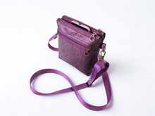 Load image into Gallery viewer, Purple vegan faux leather small crossbody bag for women
