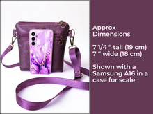 Load image into Gallery viewer, Purple vegan faux leather small crossbody bag for women
