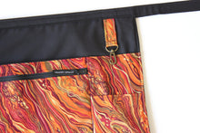 Load image into Gallery viewer, Half apron with pockets - burnt orange burgandy metallic gold marble
