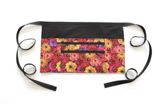 Load image into Gallery viewer, Pretty Floral Zinnia two zipper market apron for vendor craft show
