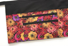 Load image into Gallery viewer, Pretty Floral Zinnia two zipper market apron for vendor craft show
