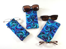 Load image into Gallery viewer, Quilted soft fabric glasses case - slim or double glasses case
