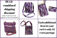 Load image into Gallery viewer, Purple crossbody phone bag - cell phone purse - minimalist mini bag
