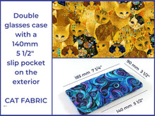 Load image into Gallery viewer, Quilted soft fabric glasses case - slim or double glasses case
