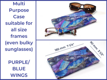 Load image into Gallery viewer, Quilted soft fabric glasses case - slim or double glasses case
