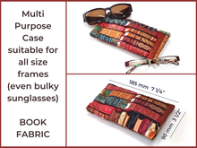 Load image into Gallery viewer, Quilted soft fabric glasses case - slim or double glasses case
