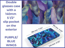 Load image into Gallery viewer, Quilted soft fabric glasses case - slim or double glasses case
