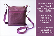 Load image into Gallery viewer, Vegan faux leather purple small crossbody bag for women
