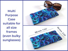 Load image into Gallery viewer, Quilted soft fabric glasses case - slim or double glasses case
