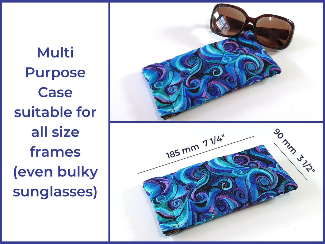 Quilted fabric glasses case - soft glasses case