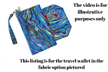 Load image into Gallery viewer, Family Passport Holder - Travel Document Organizer Wallet - blue fabric
