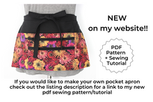 Load image into Gallery viewer, Black half apron with two zipper pockets for teacher server vendor
