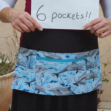 Load and play video in Gallery viewer, Dolphin zipper pocket half apron for waitress server vendor teacher
