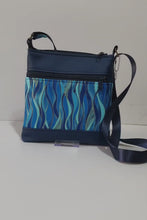 Load and play video in Gallery viewer, Blue vegan leather small crossbody purse - minimalist zipper purse
