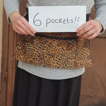 Load and play video in Gallery viewer, Leopard half apron with pockets for vendor waitress server teacher
