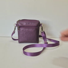 Load and play video in Gallery viewer, Purple vegan faux leather small crossbody bag for women

