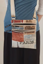 Load and play video in Gallery viewer, Double zipper purse - small crossbody travel bag - Paris print fabric
