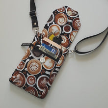 Load and play video in Gallery viewer, Minimalist crossbody cell phone bag - coffee lover gift
