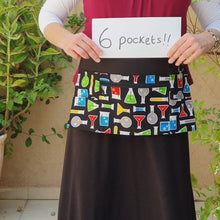 Load and play video in Gallery viewer, Chemistry Science STEM teacher apron with pockets with zipper pocket
