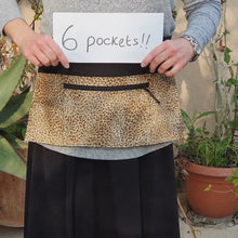 Load and play video in Gallery viewer, Leopard multi pocket waist apron for teacher waitress server or vendor
