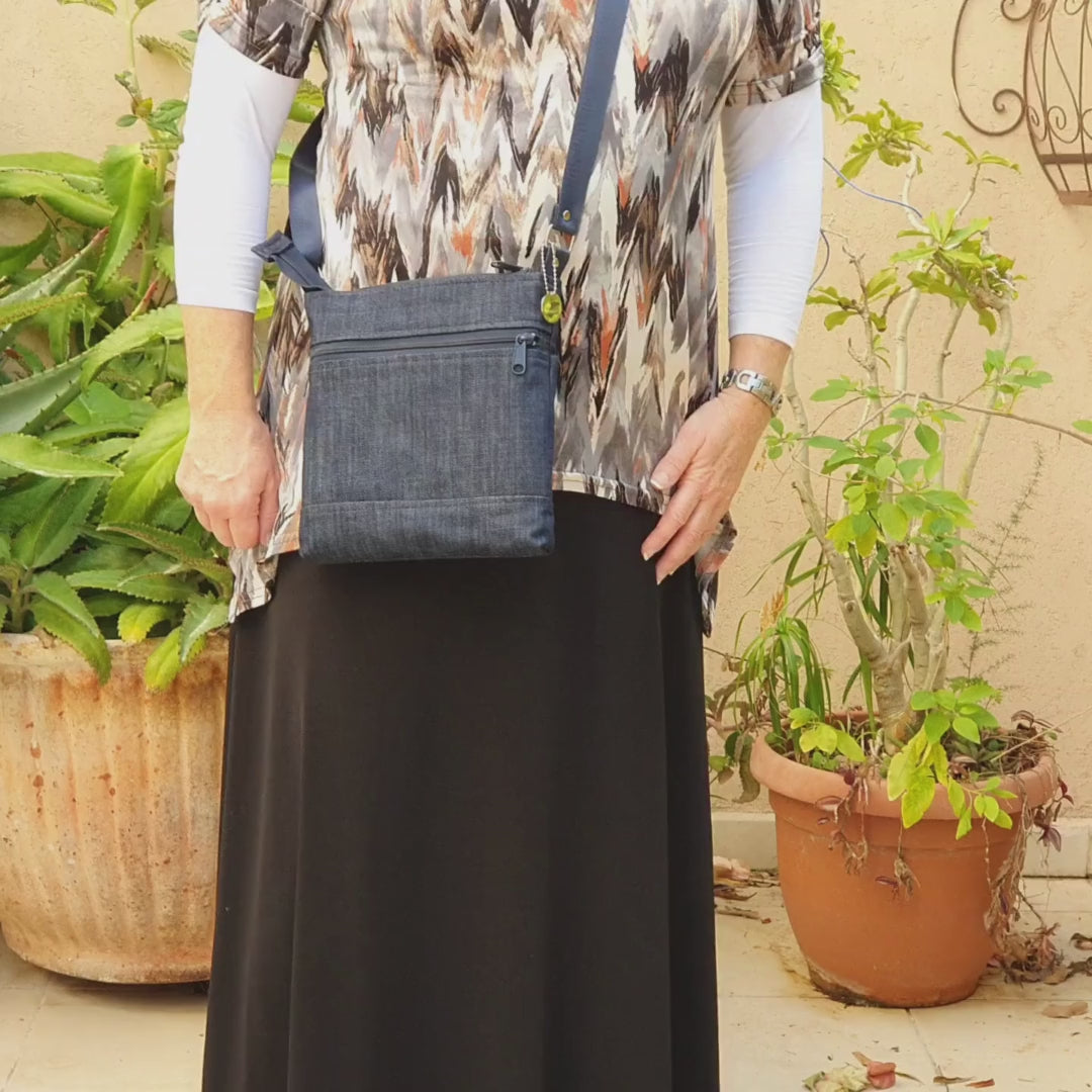 Small denim crossbody bag - Women's fashion