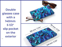 Load image into Gallery viewer, Quilted soft fabric glasses case - slim or double glasses case
