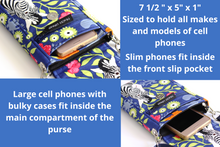 Load image into Gallery viewer, Zebra cell phone purse - phone bag - small crossbody / shoulder bag
