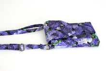 Load image into Gallery viewer, Purple floral crossbody phone bag - grab and go bag for everyday carry
