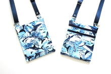 Load image into Gallery viewer, Shark print small crossbody bag for women and teenage or tween girls
