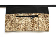 Load image into Gallery viewer, Leopard multi pocket waist apron for teacher waitress server or vendor
