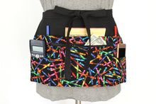 Load image into Gallery viewer, Half apron with pockets for preschool teacher with zipper pocket
