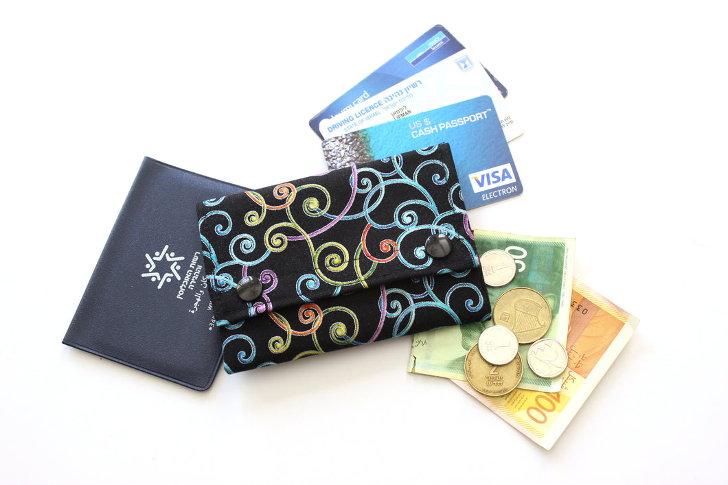 Minimalist slim wallet - vegan fabric mini front pocket wallet