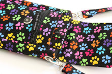 Load image into Gallery viewer, Rainbow paws fabric small minimalist wallet - gift for dog lovers
