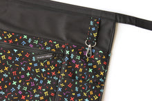 Load image into Gallery viewer, Pocket apron for maths teacher - Math symbols half apron with zipper
