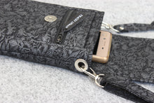 Load image into Gallery viewer, Black cell phone purse with adjustable strap - crossbody / shoulder bag
