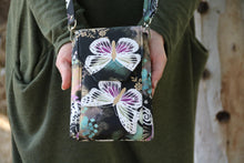 Load image into Gallery viewer, Phone bag with pockets for small everyday carry - butterfly fabric - Tracey Lipman
