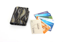 Load image into Gallery viewer, Black fabric loyalty and credit card holder wallet for women
