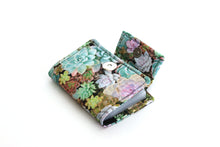 Load image into Gallery viewer, Succulent fabric loyalty and credit card holder wallet for plant lady

