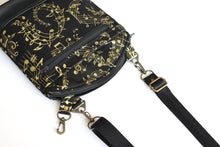 Load image into Gallery viewer, Black multi pocket small crossbody bag for women music lover - Tracey Lipman
