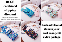 Load image into Gallery viewer, Phone Bag in colorful spiral fabric - adjustable small crossbody or shoulder bag
