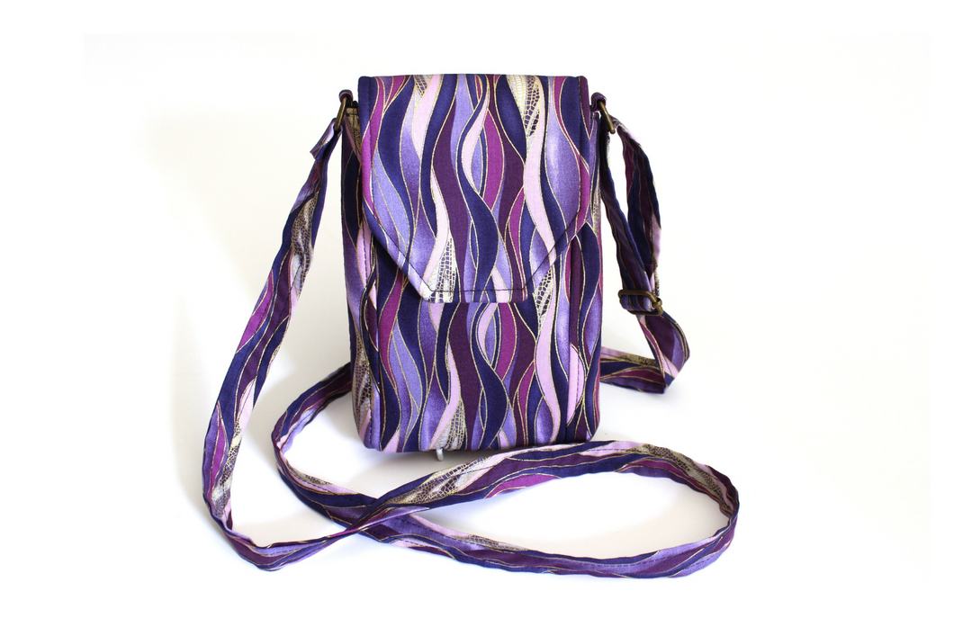 Purple crossbody phone bag - grab and go bag for small everyday carry - Tracey Lipman