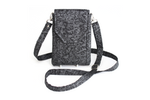 Load image into Gallery viewer, Black cell phone purse with adjustable strap - crossbody / shoulder bag
