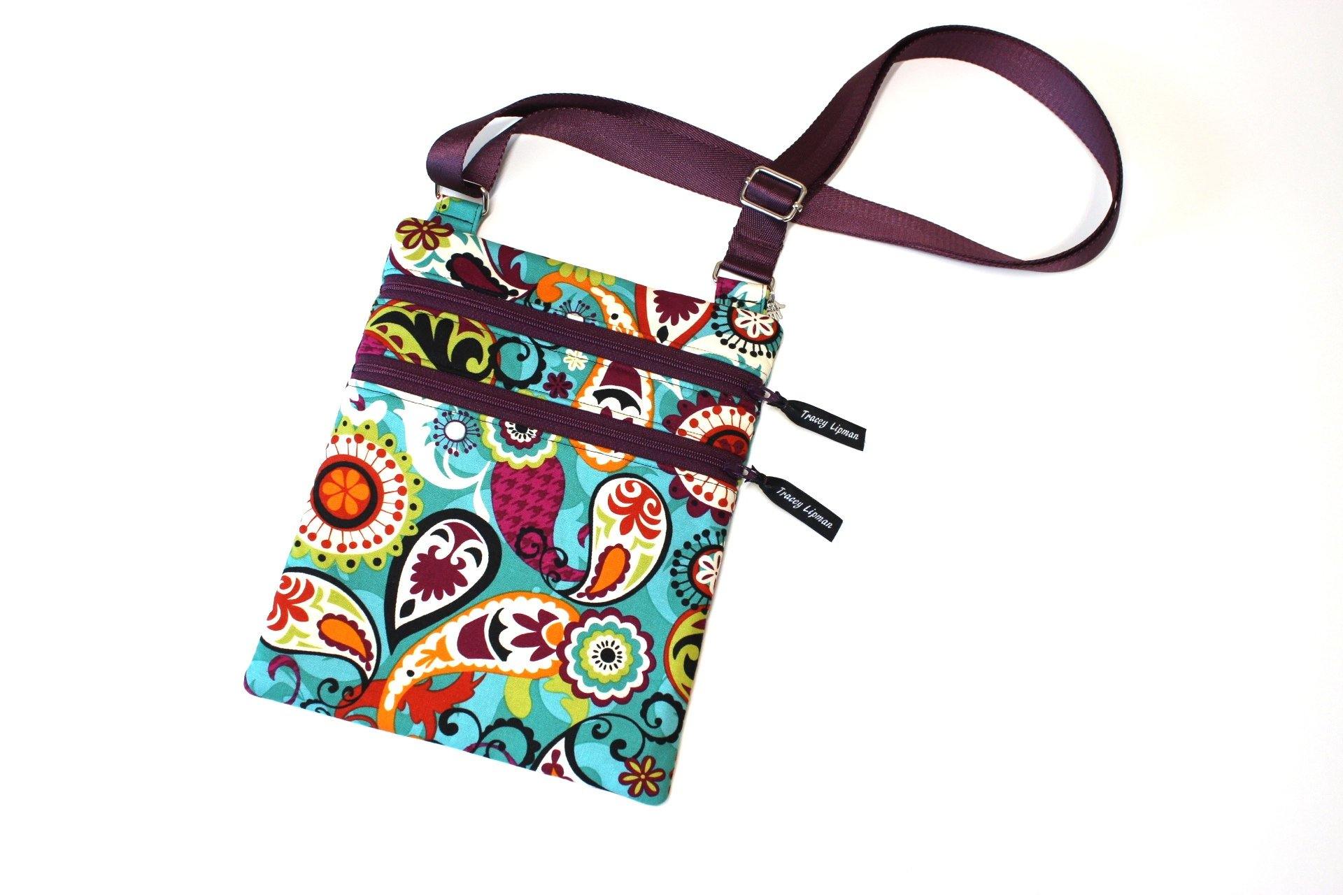 Cross body cell phone purse - colorful spiral shell fabric phone bag –  Tracey Lipman