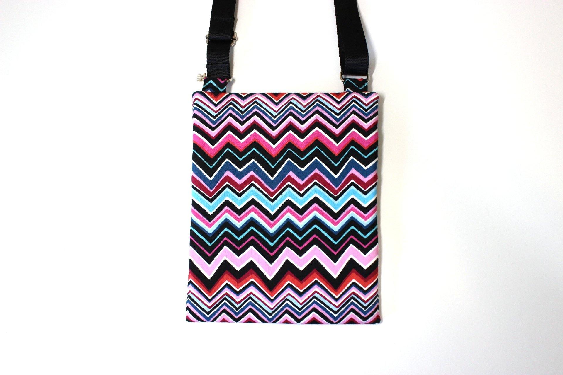 Small crossbody bag - pink and blue chevron fabric phone bag – Tracey Lipman