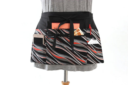 teacher apron with pockets - server apron with zipper pocket - waitress apron - utility apron - pocket apron - half apron - money apron